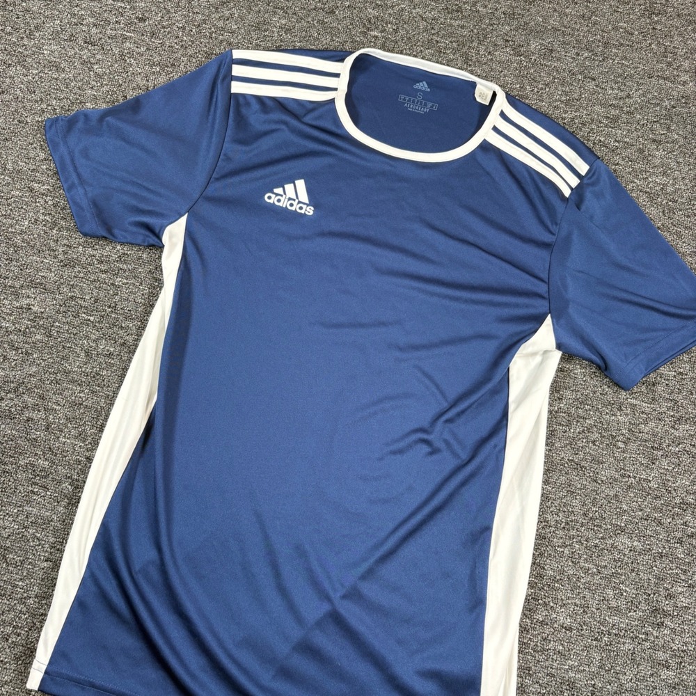 Adidas Soccer Jersey Mens Small Blue Aeroready Training Shirt Short Sleeve